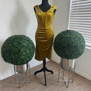 Eye Candy Mustard Midi Dress